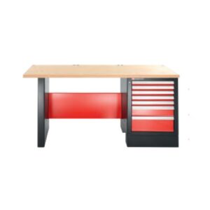 Heavy-duty workbench 2182mm - 7 drawers - stainless steel or wooden worktop - high version