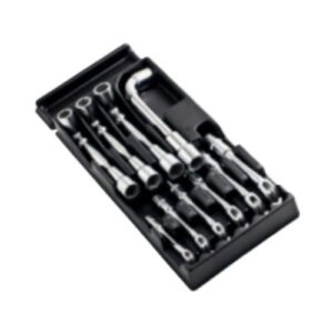 MOD.75-1 Metric angled socket wrench sets in heat formed tray