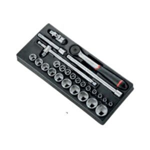 MOD.S161-46 26-piece 1/2" metric 6-point sockets module