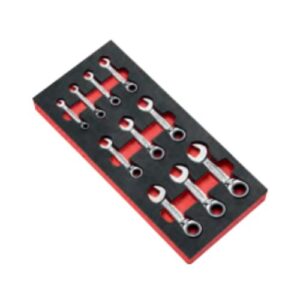 MODM.467BSJU10 Inch short ratchet combination wrench in foam tray
