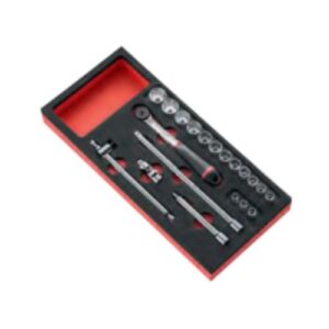 MODM.J161-36  20-piece 3/8" metric 6-point socket  foam module - J.161B