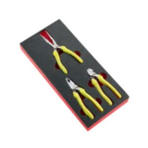 MODM.CPE-R  3-piece pliers with offcut retainer set in foam tray - FLUO