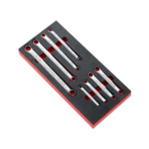 MODM.56JU8  8-piece foam module of inch-size 10° angled short-reach ring wrenches