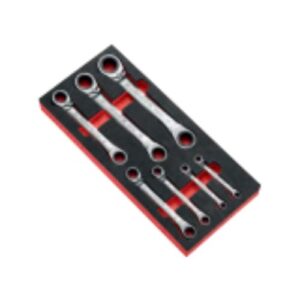 MODM.65SPL7 7-piece foam module of Spline 15° angled ratchet ring wrenches