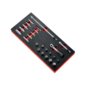 MODM.RL1U 1/4" locking ratchet and inch-size sockets foam module
