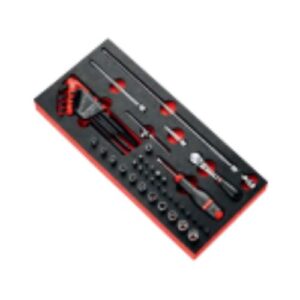 MODM.RL2U 1/4" locking ratchet and inch-size sockets foam module