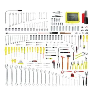 BAS.HEL-2 280-piece set of inch helicopter maintenance tools - 8-drawer roller cabinet