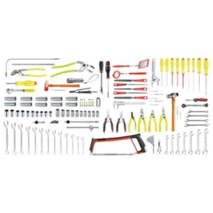 BVFC4.MIL-1 117-piece set of metric and inch military aircraft maintenance tools - foam trays and sealed box