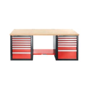 JLS2-2MW13DL Heavy-duty workbench 2182 m - 13 drawers - wooden worktop - low version