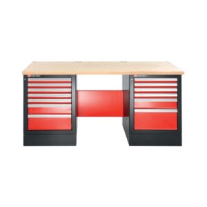 JLS2-2MW13DH Heavy-duty workbench 2182 m - 13 drawers - Wooden worktop - high version