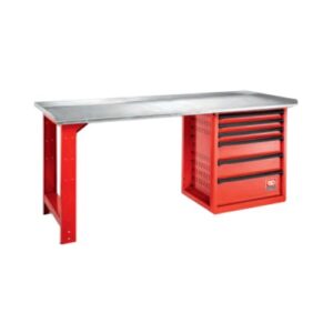 2000.ROLL6M3G Maintenance workbench – 6 drawers, galvanized top, 2 m