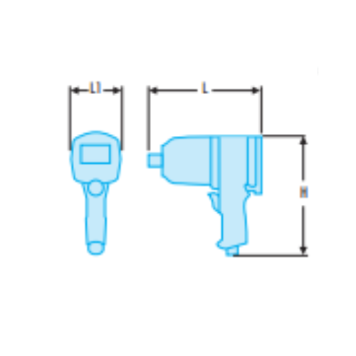 1" gun-type impact wrench - long anvil - high performance - Image 2