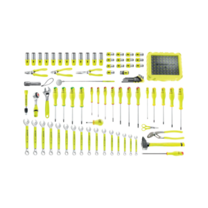BVFC1.FLUO-1 143-piece set of metric fluorescent tools - foam trays and sealed box
