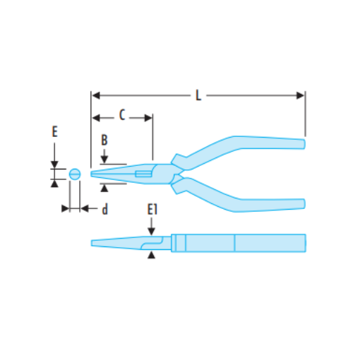 Long half-round nose pliers - FLUO - Image 2