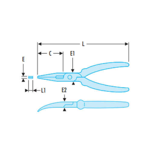 Long-reach half-round nose pliers with offcut retainer - Image 2