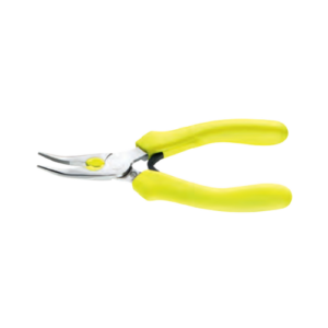 Short half-round nose pliers with offcut retainer - FLUO