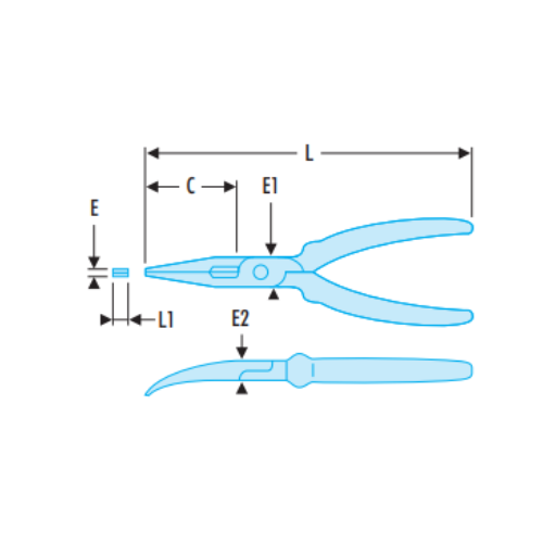 Short half-round nose pliers with offcut retainer - FLUO - Image 2
