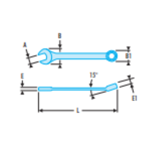 39F - Inch short-reach combination wrenches - FLUO - Image 2
