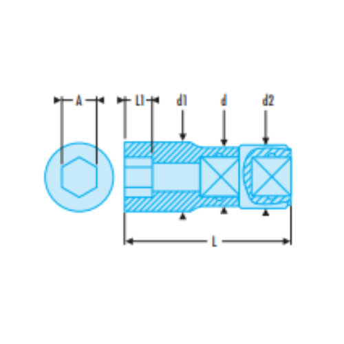 S.LA - 1/2" long-reach metric 12-point sockets - RFID - Image 2