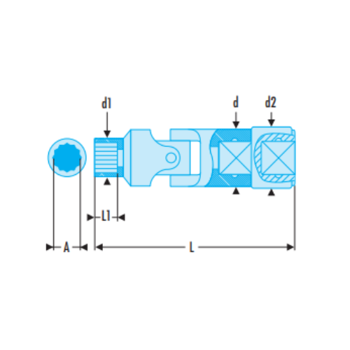 J.F - 3/8" drive hinged inch 12-point sockets RFID - Image 2