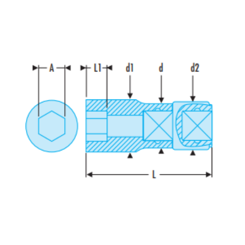 R.LA - 1/4" long-reach metric 6-point sockets - RFID - Image 2
