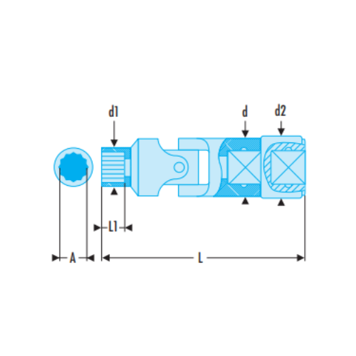 R.F - 1/4" drive hinged 12-point sockets - RFID - Image 2