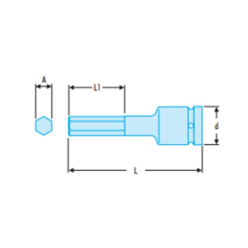 NSV.L - XZN® 1/2" male long-reach impact sockets - NSV.16L - Image 2