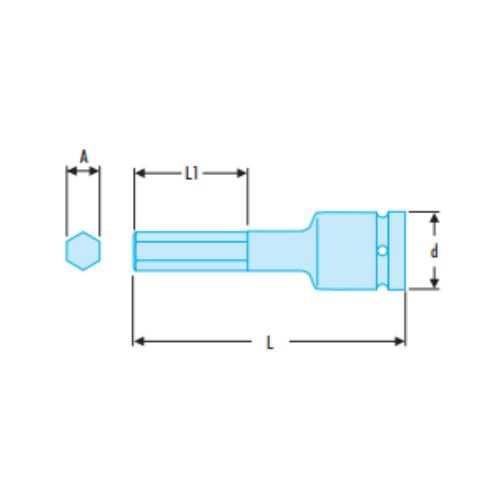 NKHM - 3/4" drive metric impact bits for hexagon socket head - NKHM.19 - Image 2