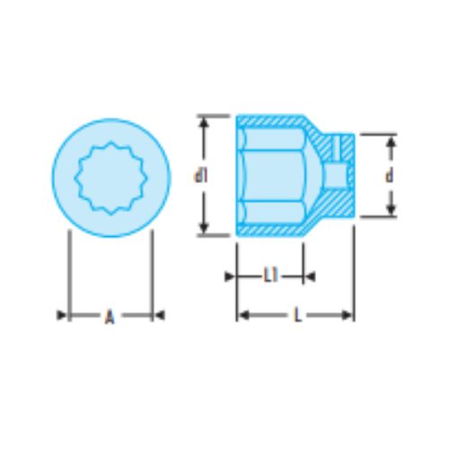 M.65B 1" drive 12-point sockets - Image 2