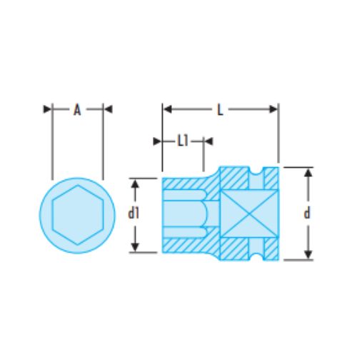 NJ.A - 3/8" drive metric 6-point impact sockets - NJ.7A - Image 2