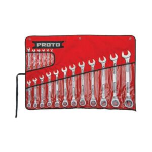 JSCV-18SA 18 Piece Full Polish Reversible Ratcheting Combination Wrench Set - Spline