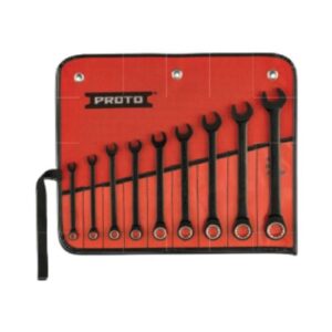 JSCR-9S 9 Piece Full Polish Non-Reversible Ratcheting Combination Wrench Set - 12 Point
