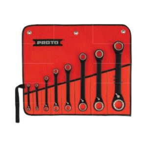 JSBV-8S 8 Piece Black Chrome Double Box Reversible Ratcheting Wrench Set -Spline