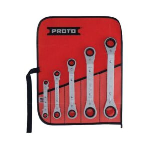 J1180A 5 Piece Offset Reversible Ratcheting Box Wrench Set - 6 & 12 point