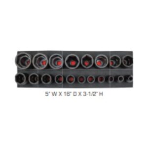 J74116K 1/2" Drive 19 Piece Deep Impact Socket Set - Black Oxide - 6 Point