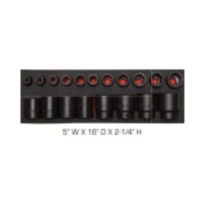 J74106F 1/2" Drive 19 Piece Impact Socket Set - Black Oxide - 6 Point