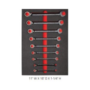 JSCV-9SF 9 Piece Reversible Ratcheting Combination Wrench Set - Black Oxide - Spline