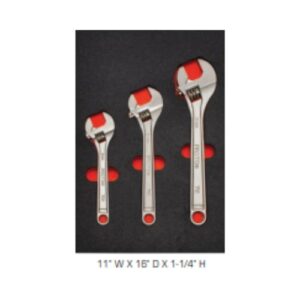 J795K 3 Piece Adjustable Wrench Set - Satin