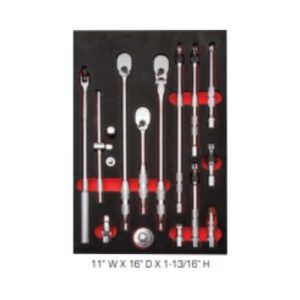 J52000K 3/8" Drive 16 Piece Drive Tools & Accessories Set w/ Precision 90 Ratchet - Full Polish