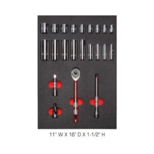 J52134HTCF 3/8" Drive 22 Piece Socket Set w/ Precision 90 Pear Head Ratchet - Full Polish - 6 Point