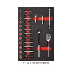 J52222K 3/8" Drive 29 Piece Socket Set w/ Classic Pear Head Ratchet - Full Polish - 12 Point