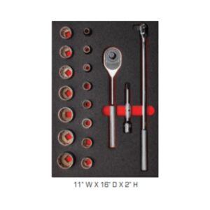 J54120K 1/2" Drive 18 Piece Socket Set w/ Classic Pear Head Ratchet - Full Polish - 12 Point