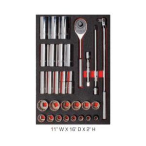 J54126F 1/2" Drive 30 Piece Socket Set w/ Classic Pear Head Ratchet - Full Polish - 12 Point