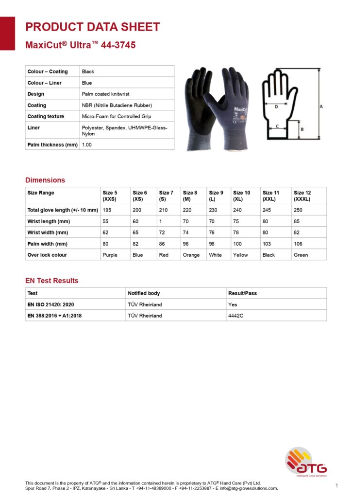 MaxiCut 44-3745 industrial cut protection gloves