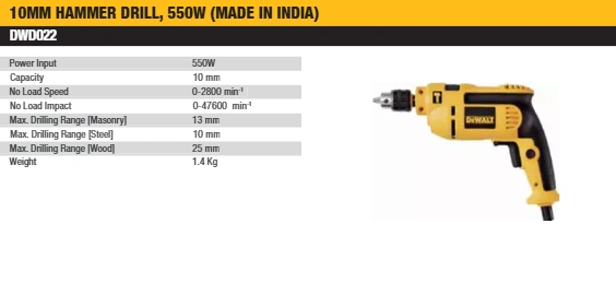 dewalt 550w hammer drill machine