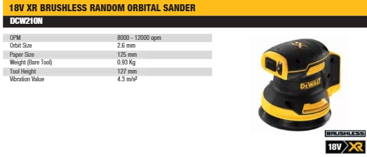 dewalt 125mm random orbital sander