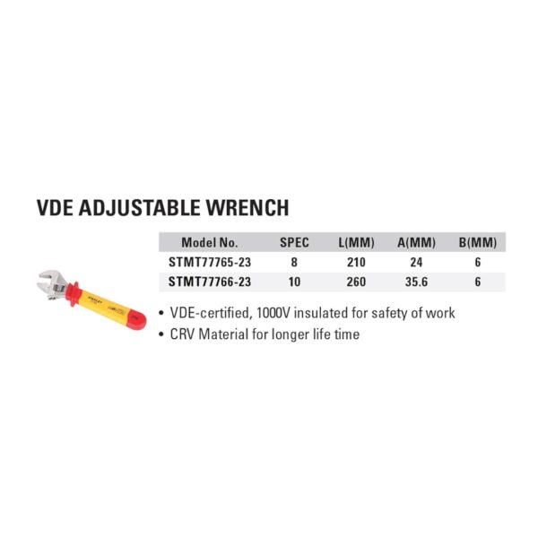 VDE ADJUSTABLE WRENCH - Image 7