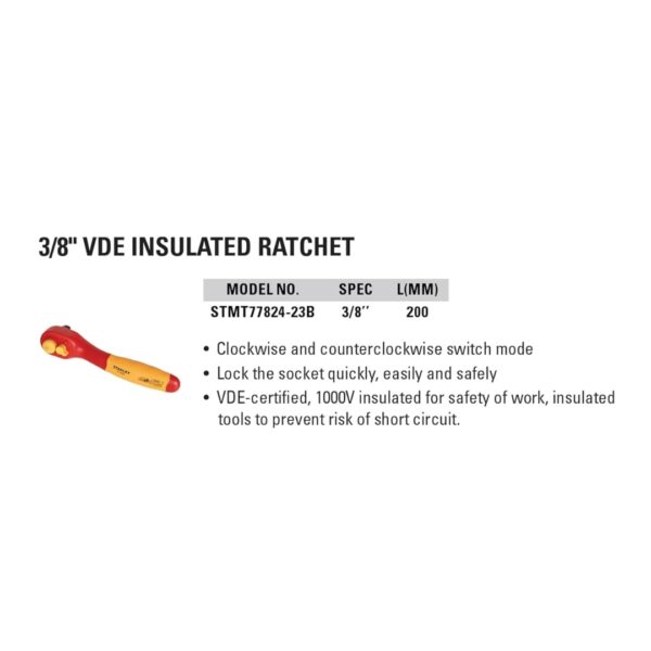 STMT77824-23B 3/8" VDE RATCHET - Image 3