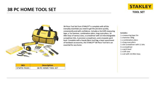 STMT0-74101 38 PC HOME TOOL SET - Image 2