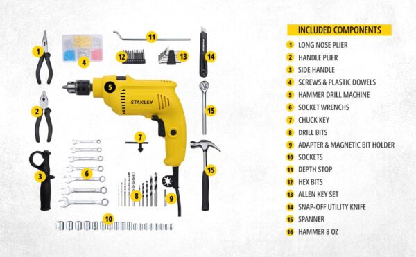 550W Drill Mechanical tool kit - Image 3